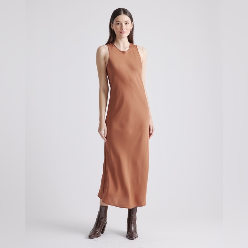 ISO QUINCE COPPER SILK TANK DRESS M